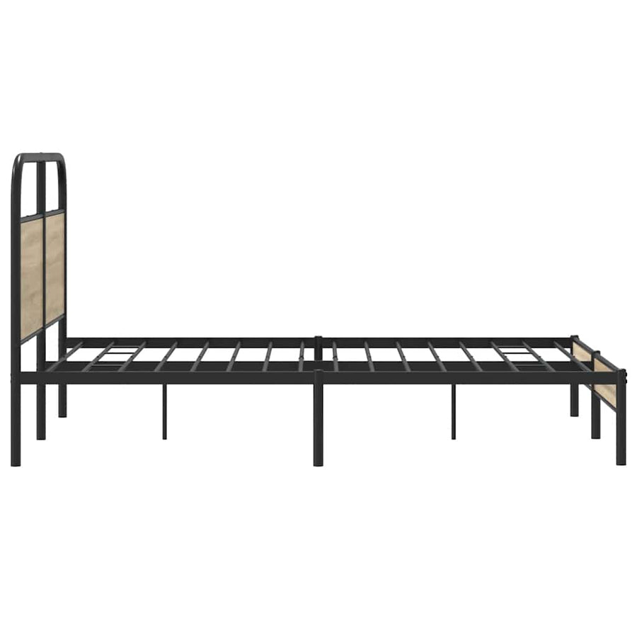 Bedframe zonder matras bewerkt hout gerookt eiken 140x190 cm