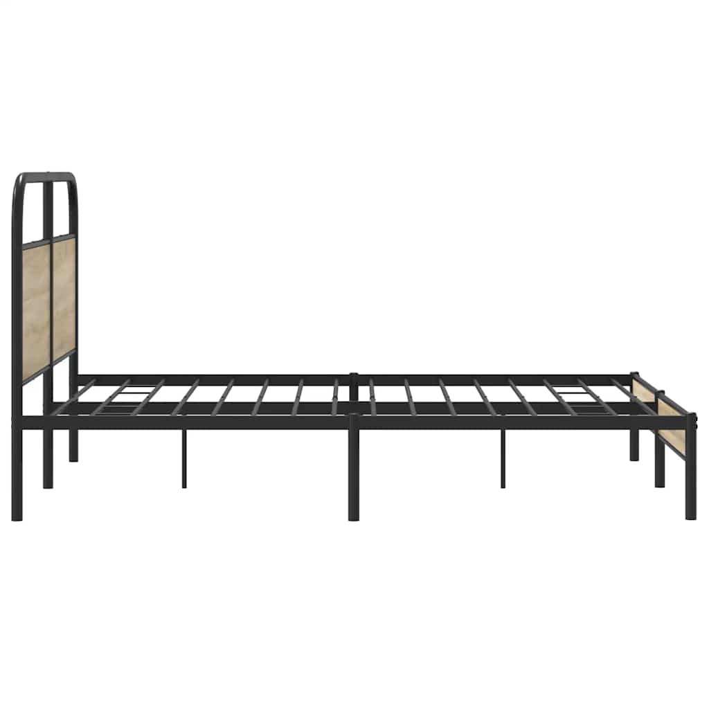 Bedframe zonder matras bewerkt hout gerookt eiken 150x200 cm