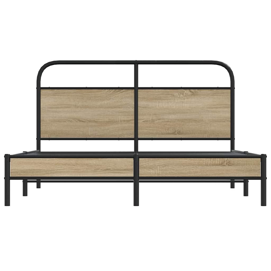 Bedframe zonder matras bewerkt hout gerookt eiken 160x200 cm