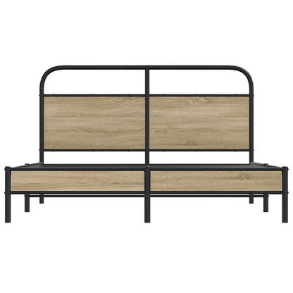 Bedframe zonder matras bewerkt hout gerookt eiken 160x200 cm
