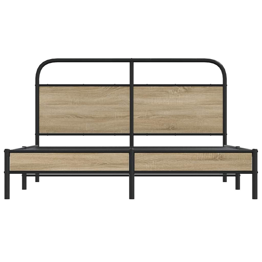 Bedframe zonder matras bewerkt hout gerookt eiken 160x200 cm