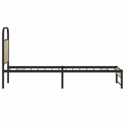 Bedframe zonder matras bewerkt hout gerookt eiken 75x190 cm