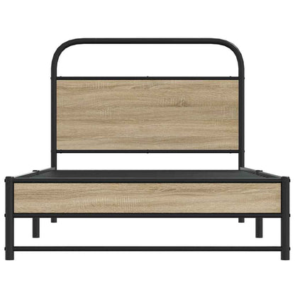 Bedframe zonder matras bewerkt hout gerookt eiken 90x190 cm