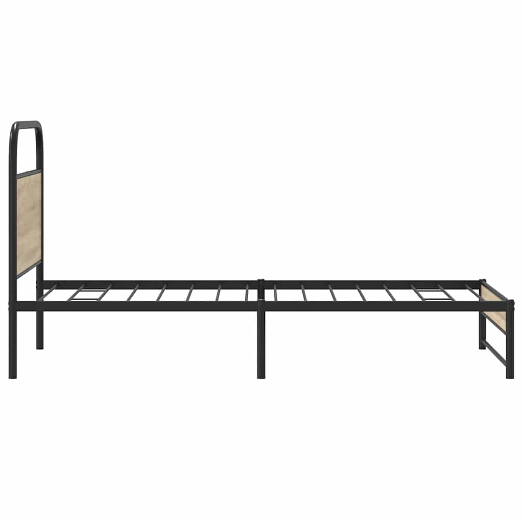 Bedframe zonder matras bewerkt hout gerookt eiken 107x203 cm