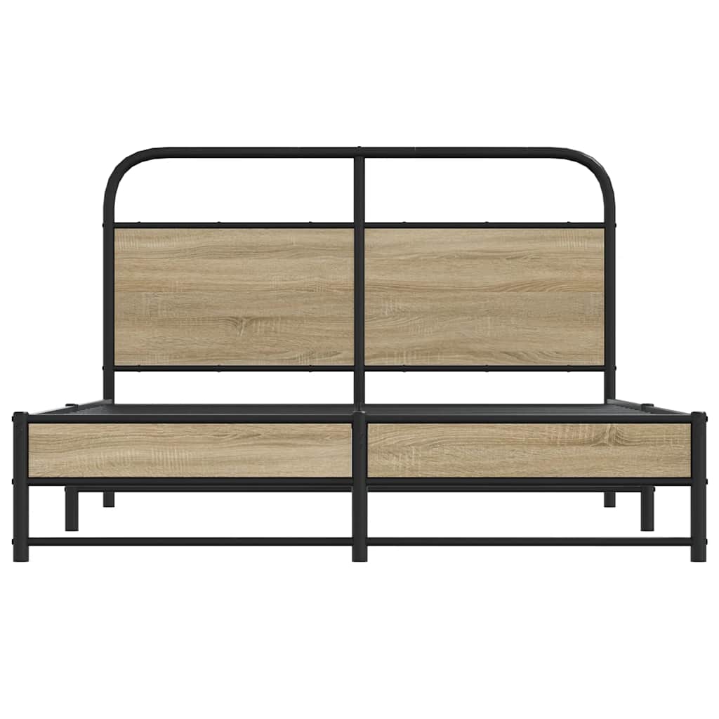 Bedframe zonder matras bewerkt hout gerookt eiken 120x190 cm