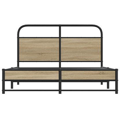 Bedframe zonder matras bewerkt hout gerookt eiken 120x190 cm