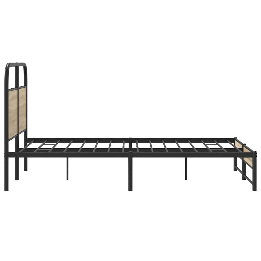 Bedframe zonder matras bewerkt hout gerookt eiken 120x190 cm