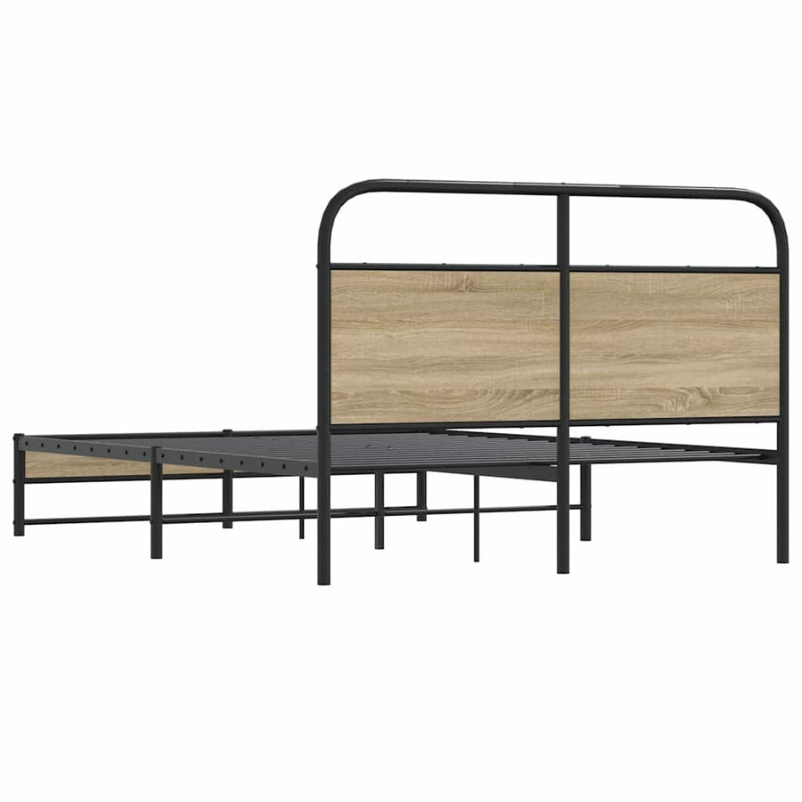 Bedframe zonder matras bewerkt hout gerookt eiken 120x190 cm