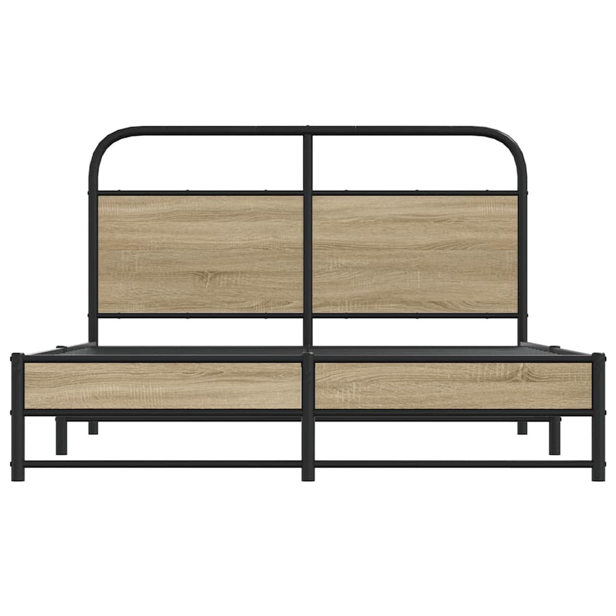 Bedframe zonder matras bewerkt hout gerookt eiken 120x200 cm