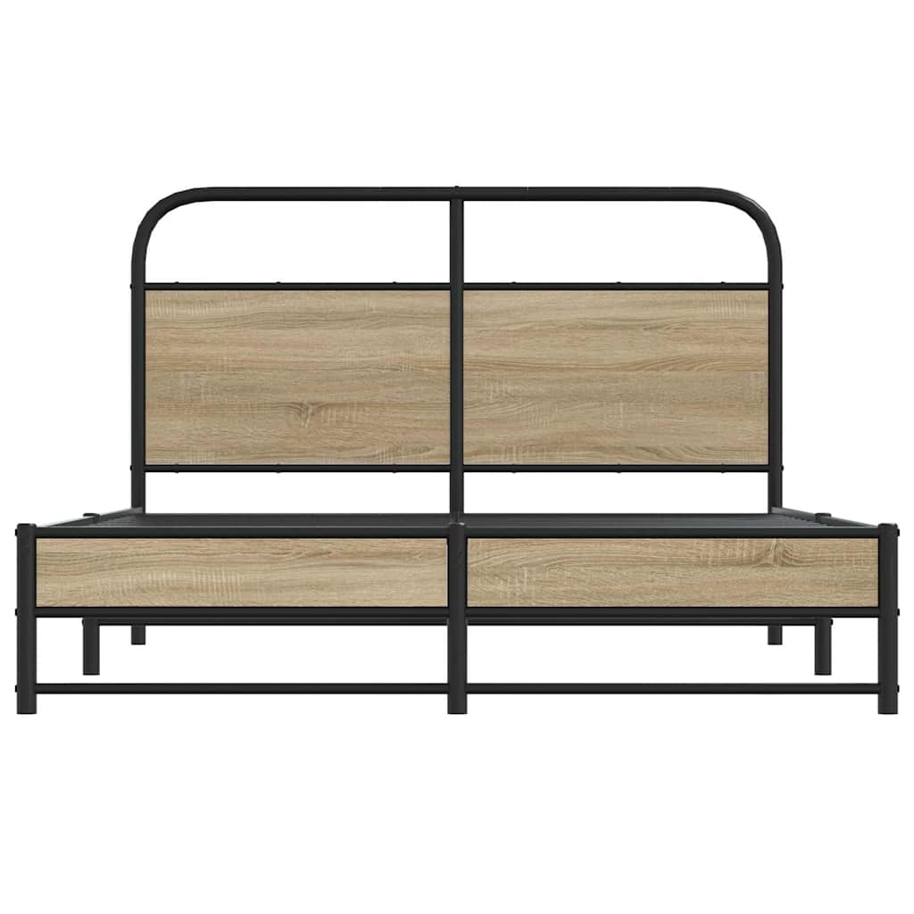 Bedframe zonder matras bewerkt hout gerookt eiken 140x200 cm