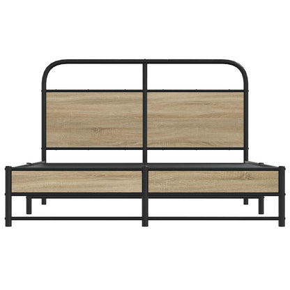 Bedframe zonder matras bewerkt hout gerookt eiken 140x200 cm