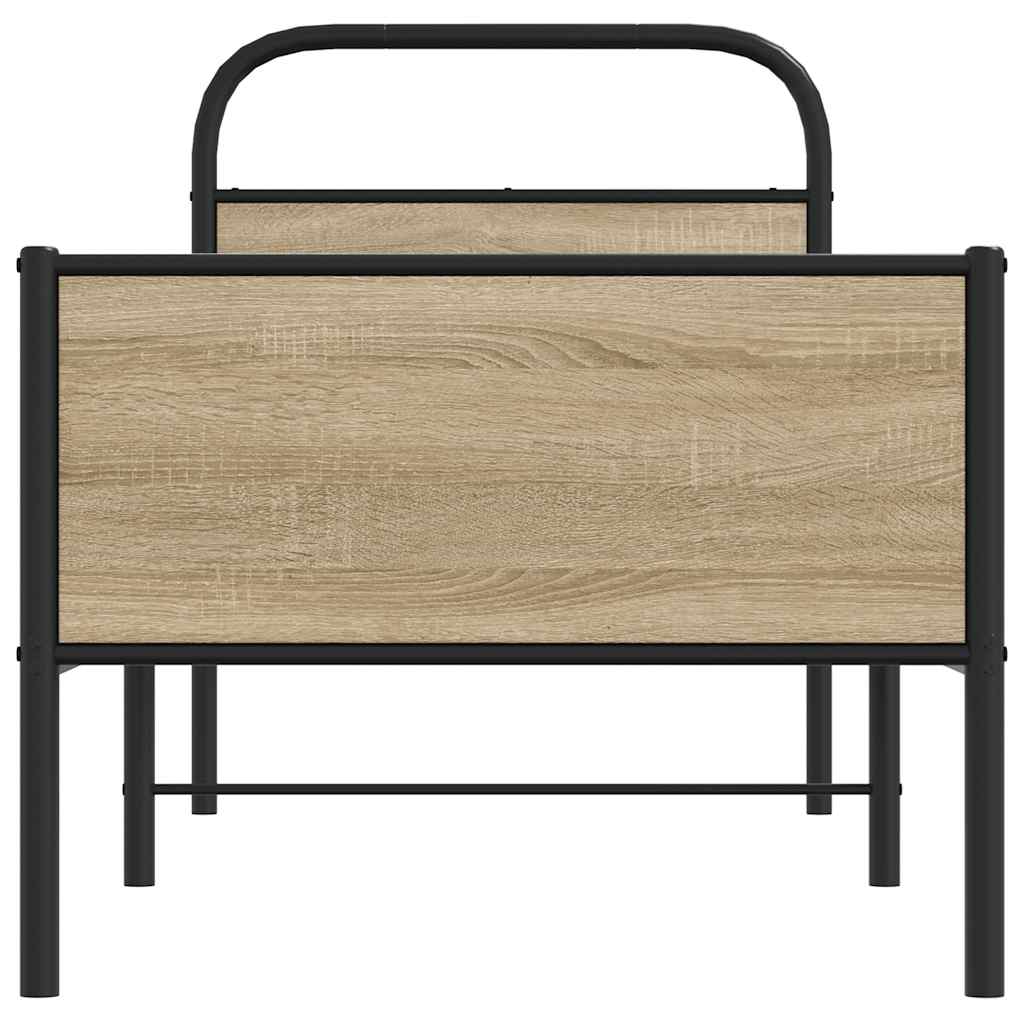 Bedframe zonder matras bewerkt hout sonoma eikenkleur 75x190 cm