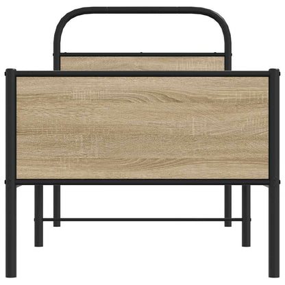 Bedframe zonder matras bewerkt hout sonoma eikenkleur 75x190 cm