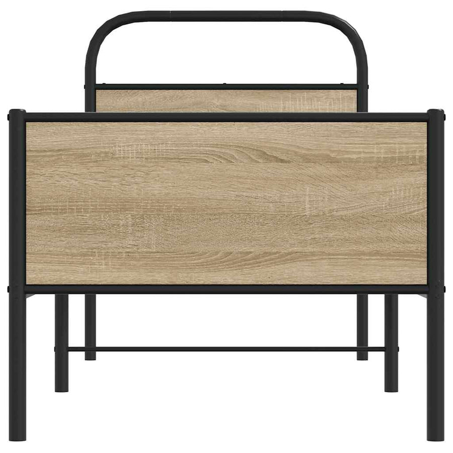 Bedframe zonder matras bewerkt hout sonoma eikenkleur 75x190 cm