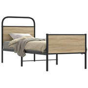 Wooden bed frame without mattress Sonoma oak color 75x190 cm
