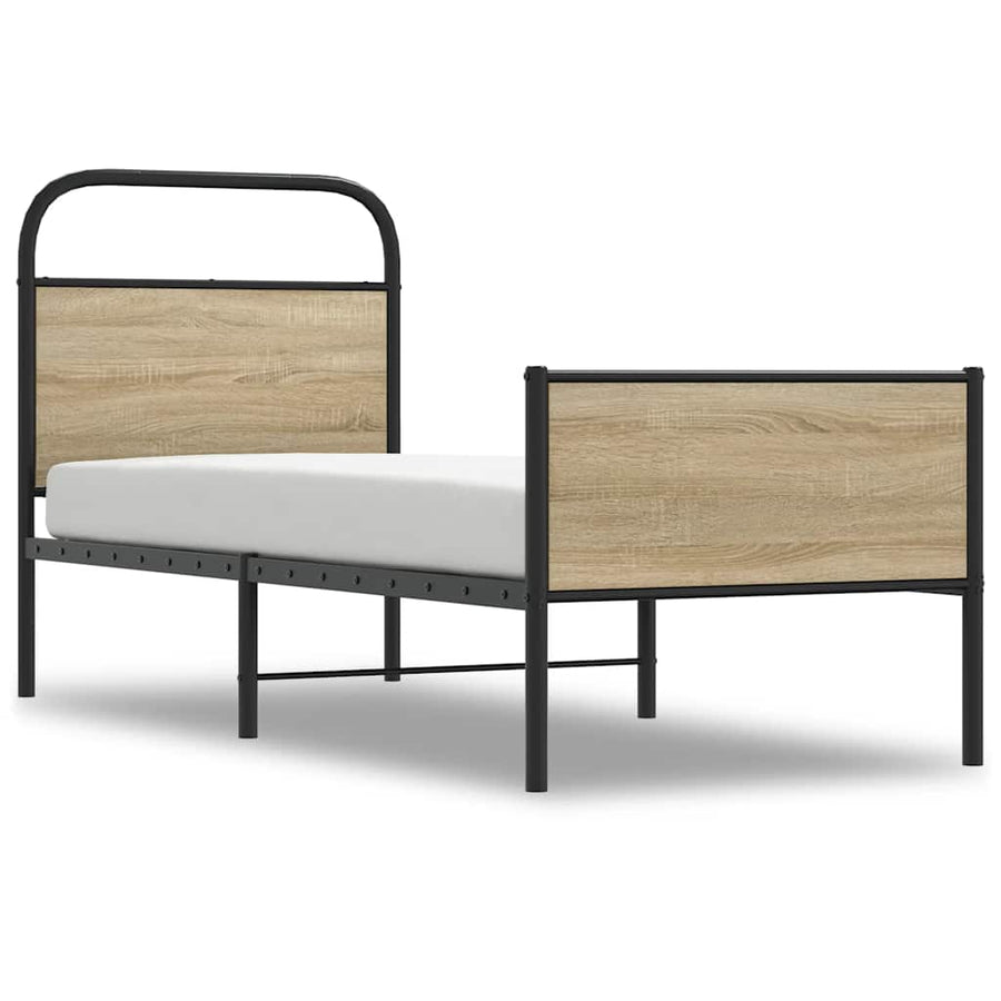 Bedframe zonder matras bewerkt hout sonoma eikenkleur 80x200 cm