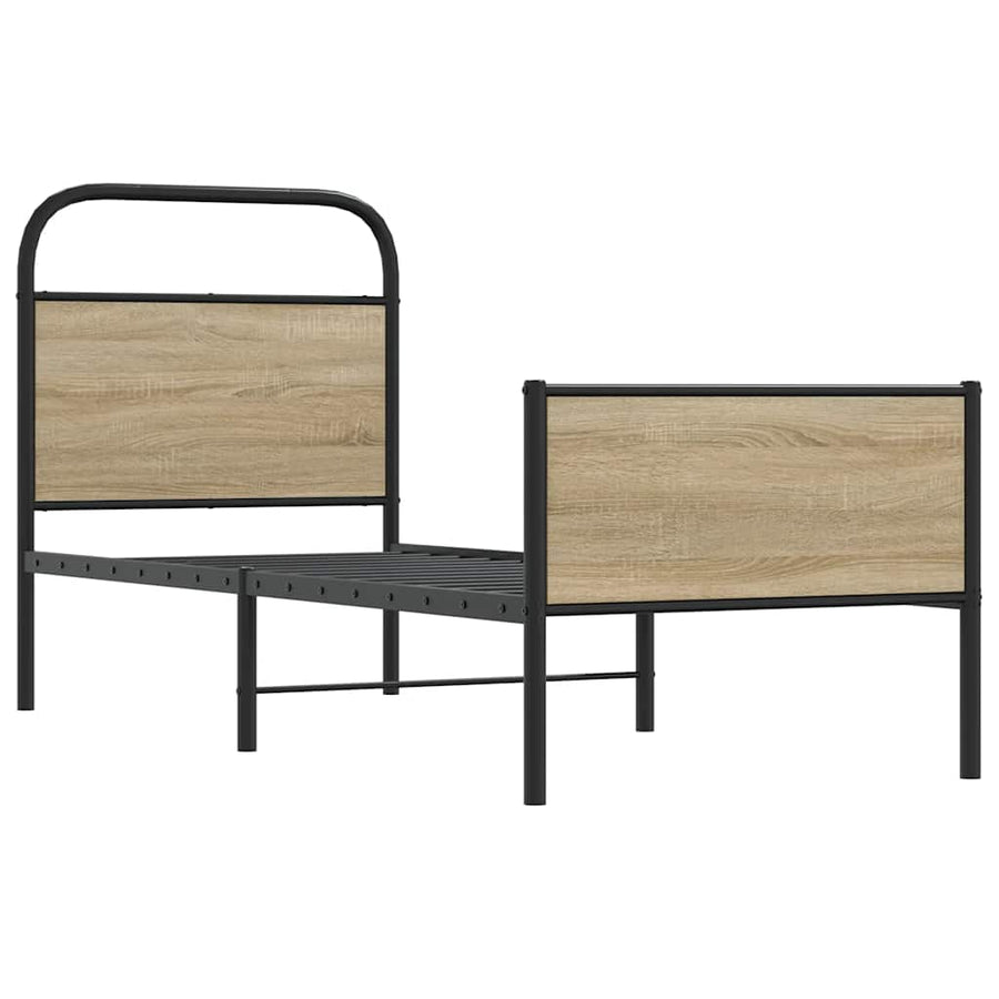 Bedframe zonder matras bewerkt hout sonoma eikenkleur 80x200 cm