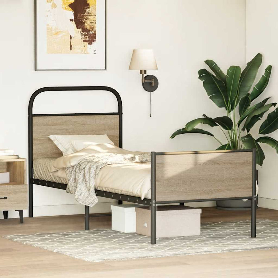 Bedframe zonder matras bewerkt hout sonoma eikenkleur 80x200 cm