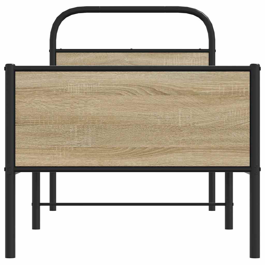 Bedframe zonder matras bewerkt hout sonoma eikenkleur 80x200 cm