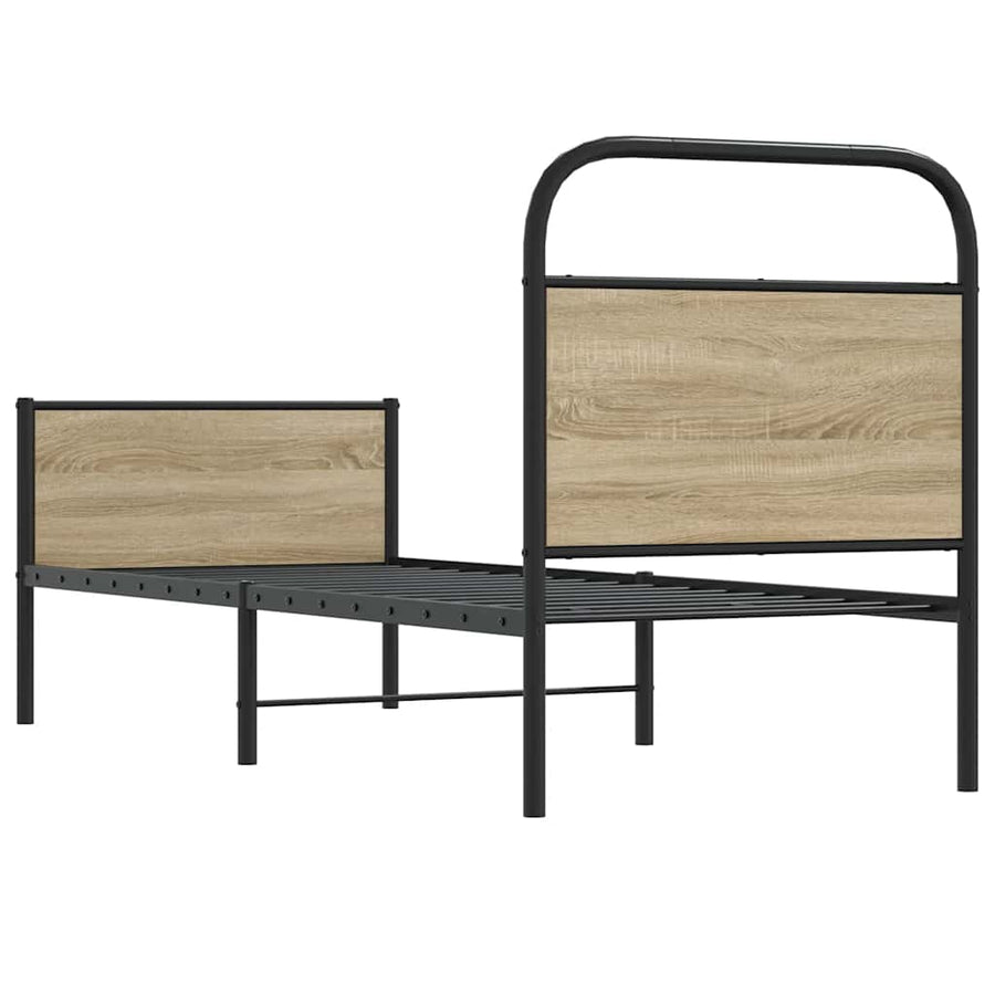 Bedframe zonder matras bewerkt hout sonoma eikenkleur 80x200 cm