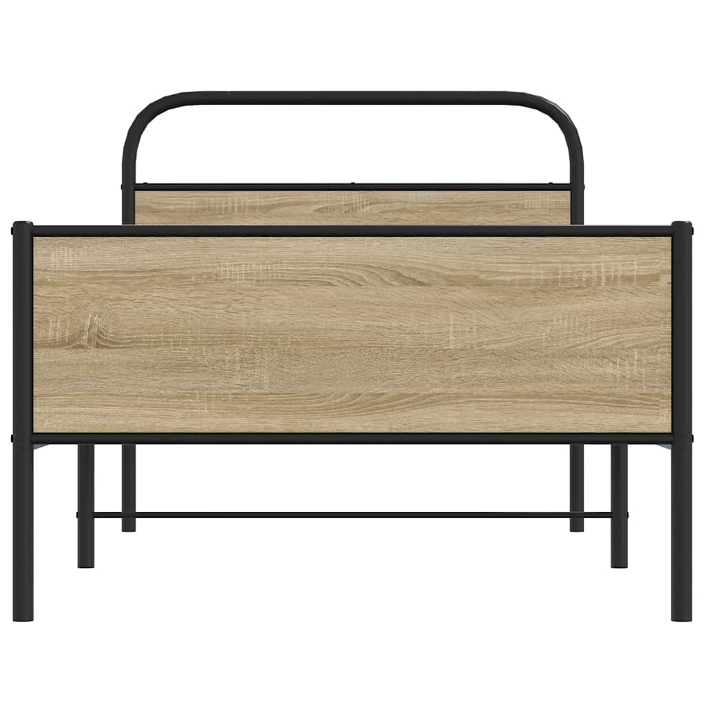 Bedframe zonder matras bewerkt hout sonoma eikenkleur 90x190 cm