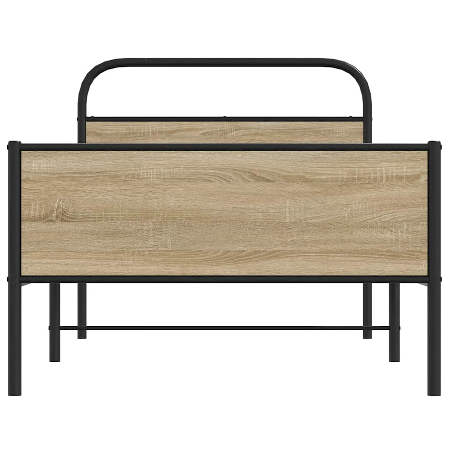 Bedframe zonder matras bewerkt hout sonoma eikenkleur 90x190 cm