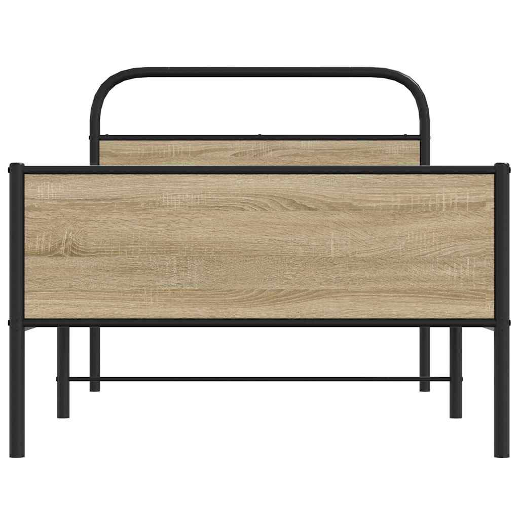 Bedframe zonder matras bewerkt hout sonoma eikenkleur 90x200 cm