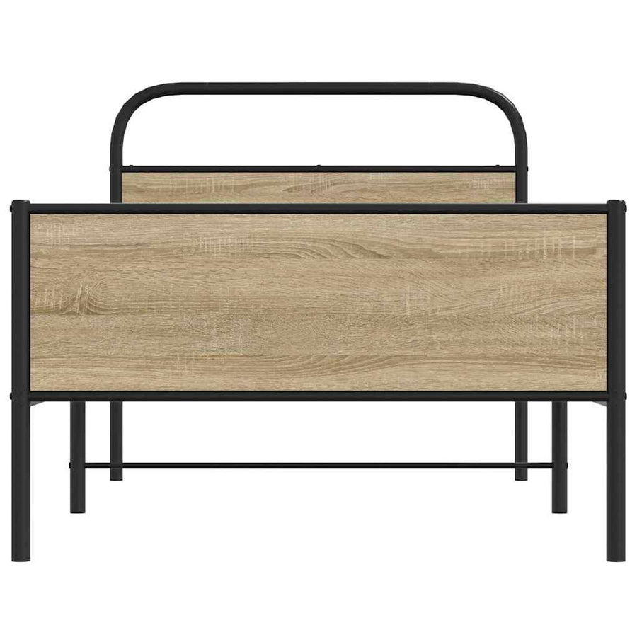 Bedframe zonder matras bewerkt hout sonoma eikenkleur 90x200 cm