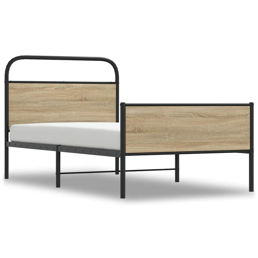 Bedframe zonder matras bewerkt hout sonoma eikenkleur 100x190cm