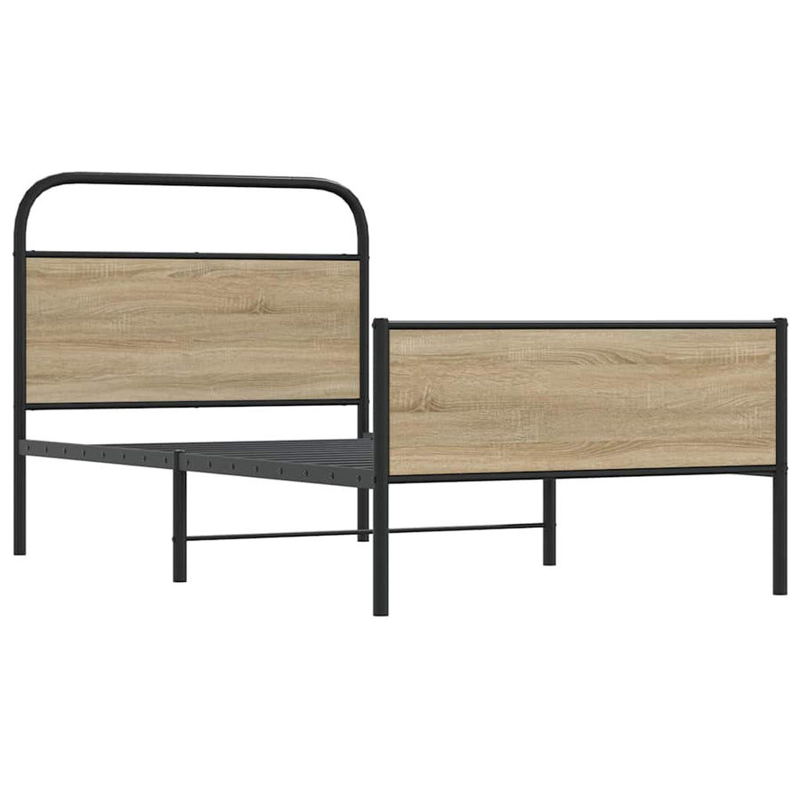 Bedframe zonder matras bewerkt hout sonoma eikenkleur 100x190cm