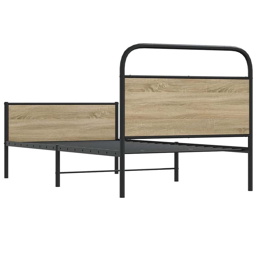 Bedframe zonder matras bewerkt hout sonoma eikenkleur 100x190cm