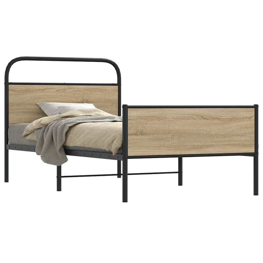 Bedframe zonder matras bewerkt hout sonoma eikenkleur 100x190cm