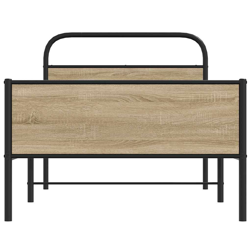 Bedframe zonder matras bewerkt hout sonoma eikenkleur 100x200cm