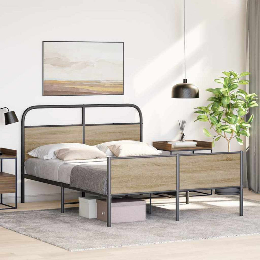 Bedframe zonder matras bewerkt hout sonoma eikenkleur 120x200cm