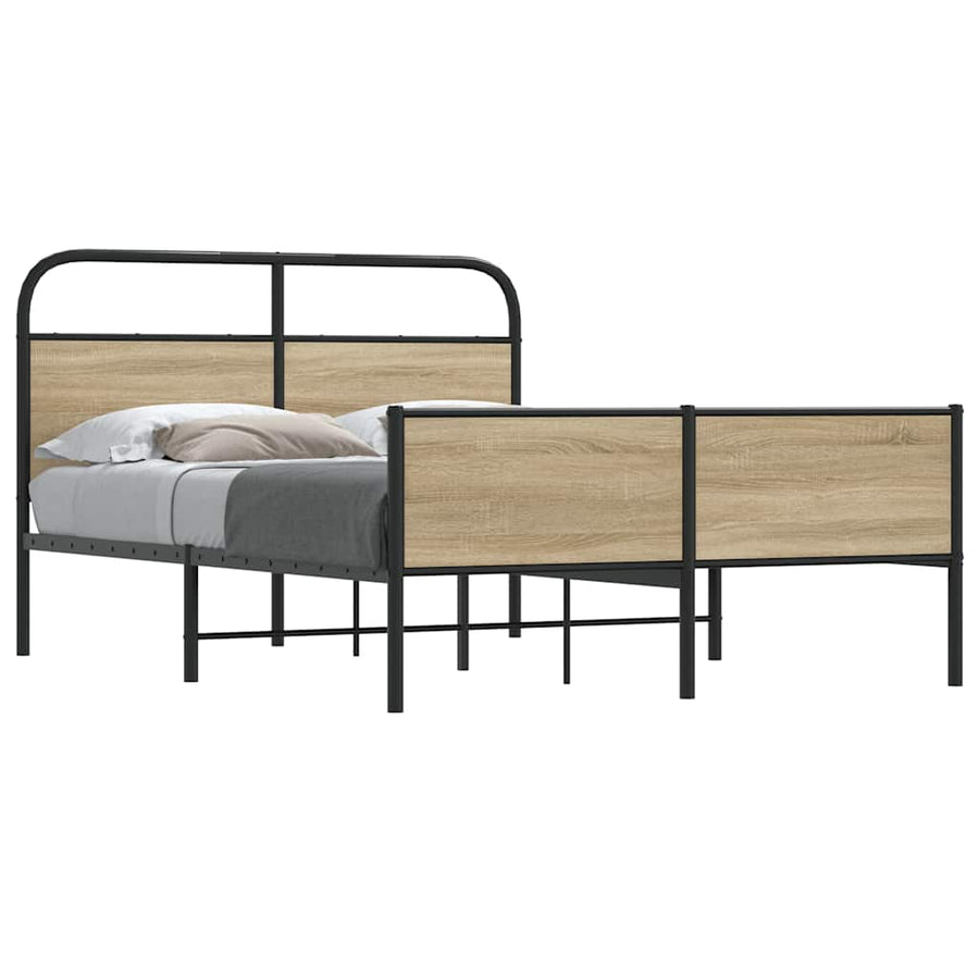 Bedframe zonder matras bewerkt hout sonoma eikenkleur 135x190cm