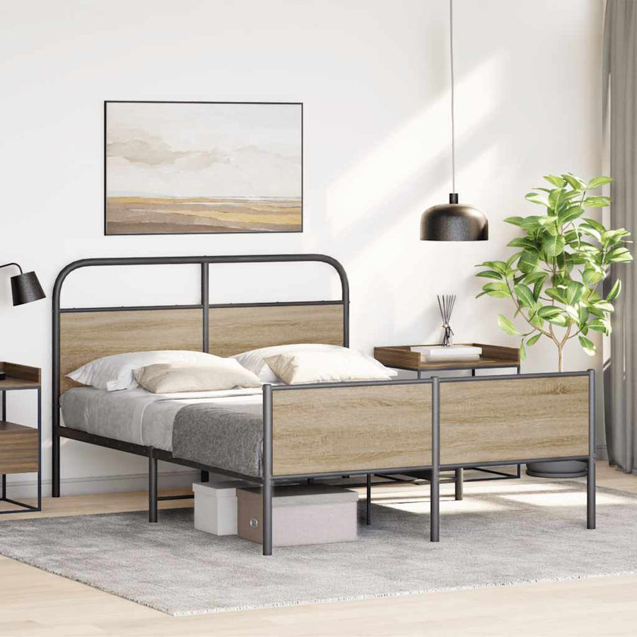 Bedframe zonder matras bewerkt hout sonoma eikenkleur 140x190cm