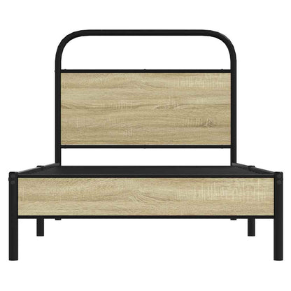 Bedframe zonder matras bewerkt hout sonoma eikenkleur 75x190 cm