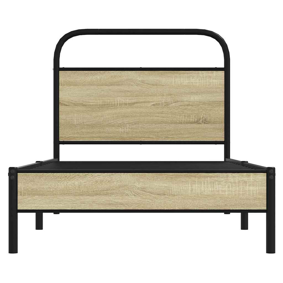 Bedframe zonder matras bewerkt hout sonoma eikenkleur 75x190 cm