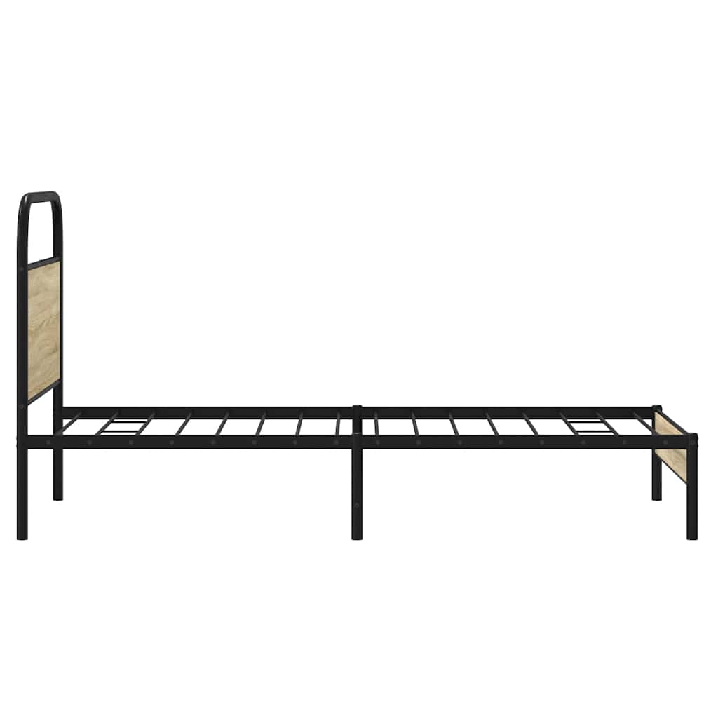 Bedframe zonder matras bewerkt hout sonoma eikenkleur 75x190 cm