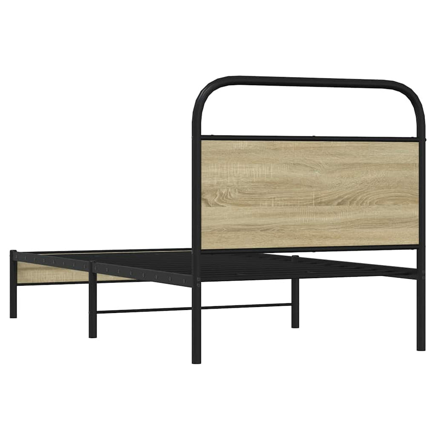 Bedframe zonder matras bewerkt hout sonoma eikenkleur 75x190 cm
