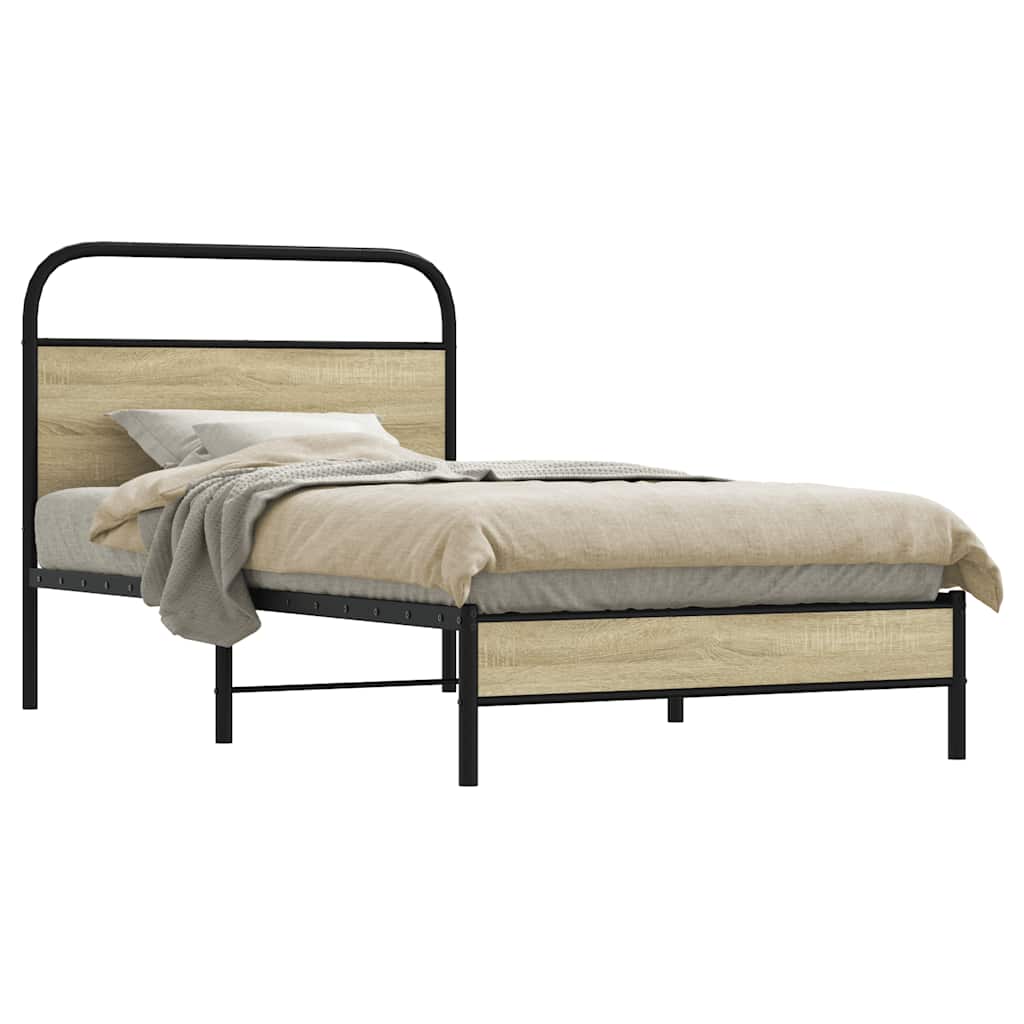 Bedframe zonder matras bewerkt hout sonoma eikenkleur 90x190 cm