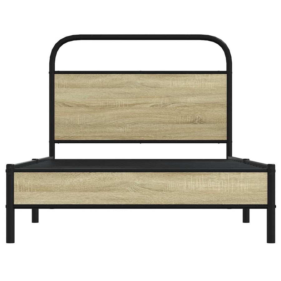 Bedframe zonder matras bewerkt hout sonoma eikenkleur 90x200 cm