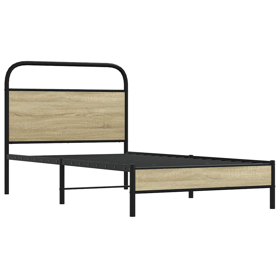 Bedframe zonder matras bewerkt hout sonoma eikenkleur 100x190cm