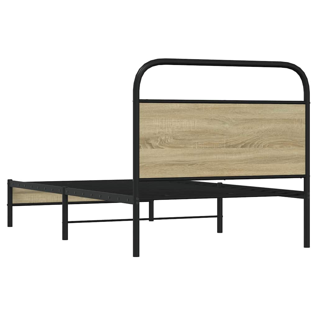 Bedframe zonder matras bewerkt hout sonoma eikenkleur 100x190cm