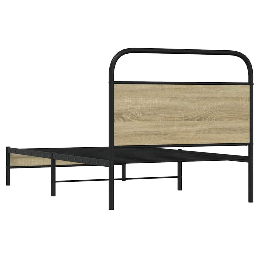Bedframe zonder matras bewerkt hout sonoma eikenkleur 100x190cm