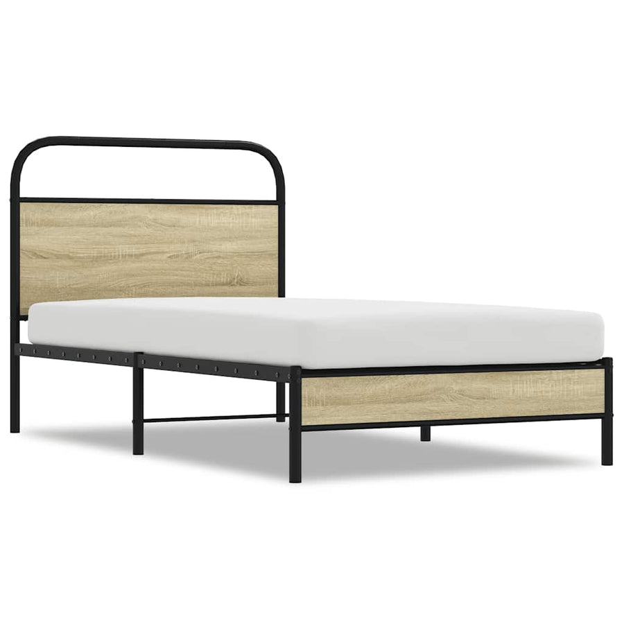 Bedframe zonder matras bewerkt hout sonoma eikenkleur 100x200cm