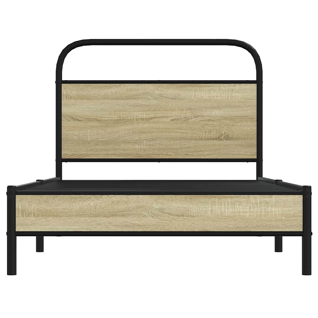 Bedframe zonder matras bewerkt hout sonoma eikenkleur 100x200cm