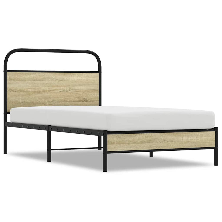 Bedframe zonder matras bewerkt hout sonoma eikenkleur 107x203cm