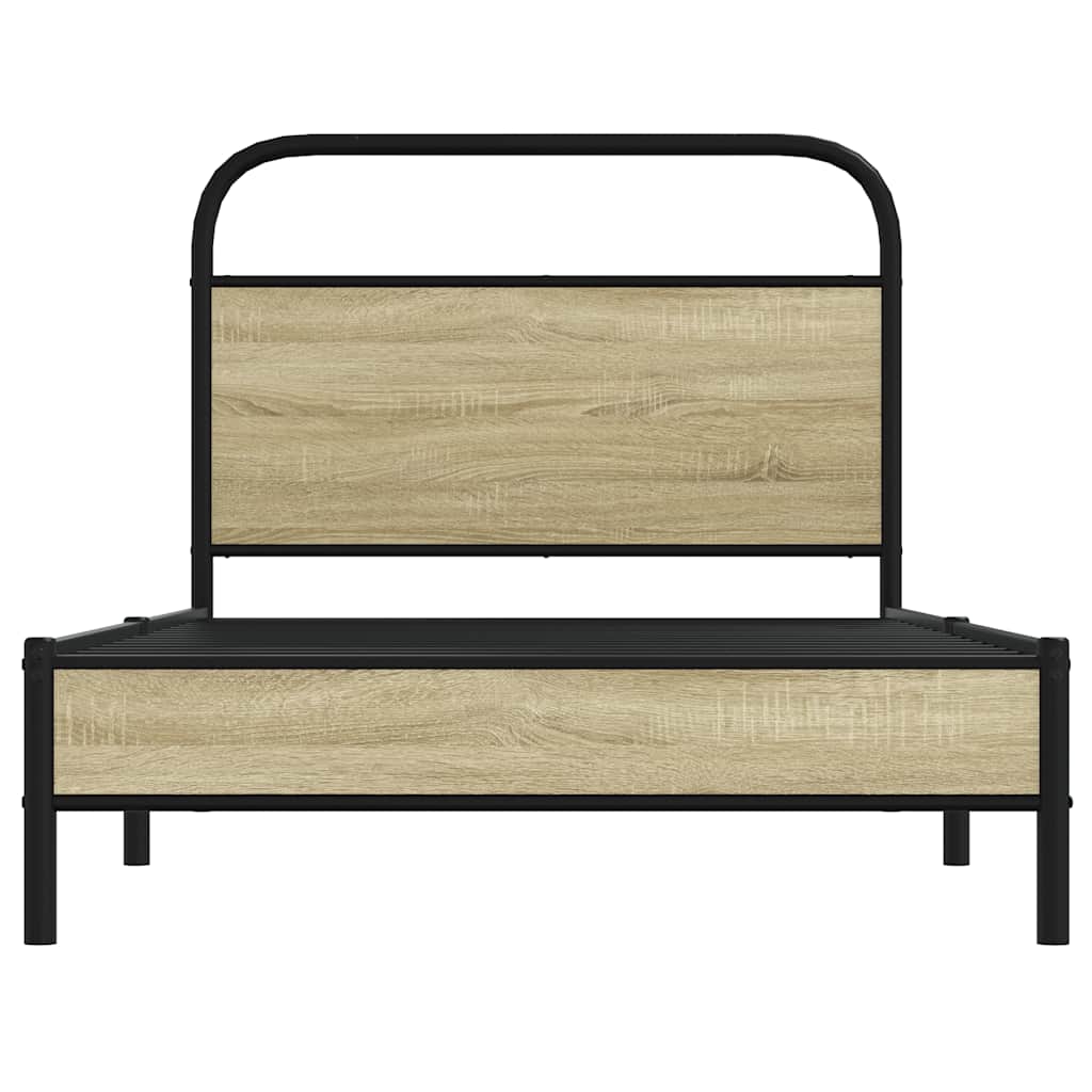 Bedframe zonder matras bewerkt hout sonoma eikenkleur 107x203cm