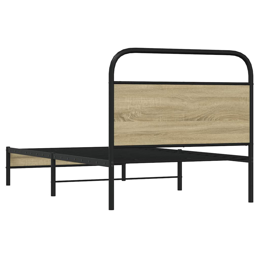 Bedframe zonder matras bewerkt hout sonoma eikenkleur 107x203cm